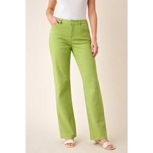 Liz & Co Green Stretch Straight Leg Pants Women’s Size 12 Cotton Blend